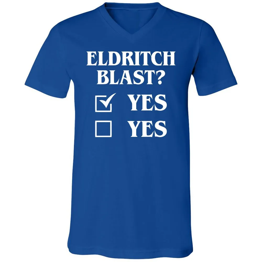 Eldritch Blast Yes Unisex V-Neck T-Shirt - True Royal - 4