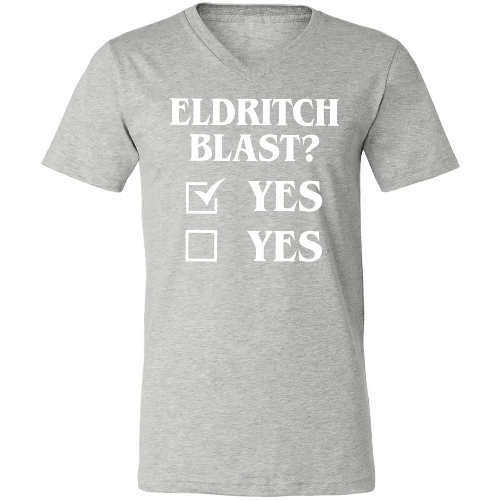Eldritch Blast Yes Unisex V-Neck T-Shirt - Athletic Heather - 7