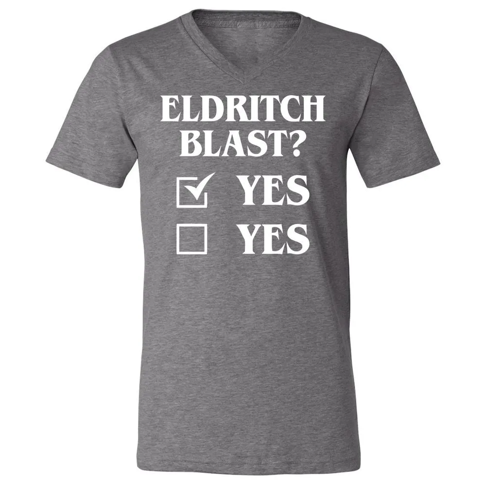 Eldritch Blast Yes Unisex V-Neck T-Shirt - Deep Heather - 13