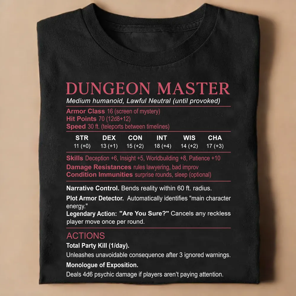 Dungeon Master Stats Classic Unisex T-Shirt - 1