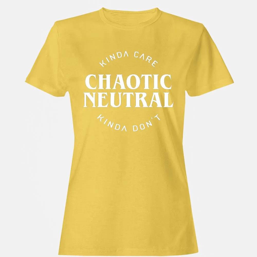 Chaotic Neutral Alignment Kinda Care Kinda Don't Women's T-Shirt - Daisy - 4