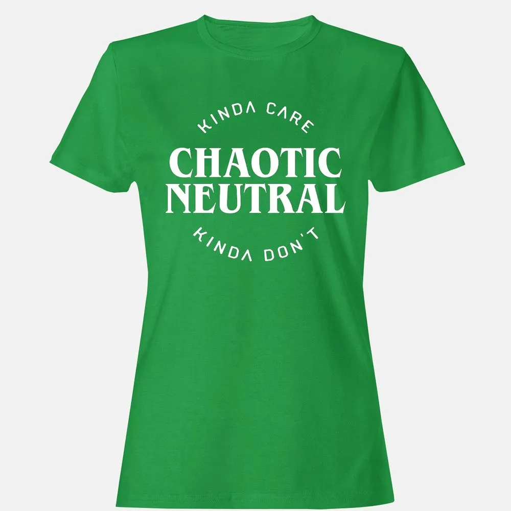 Chaotic Neutral Alignment Kinda Care Kinda Don't Women's T-Shirt - Irish Green - 7