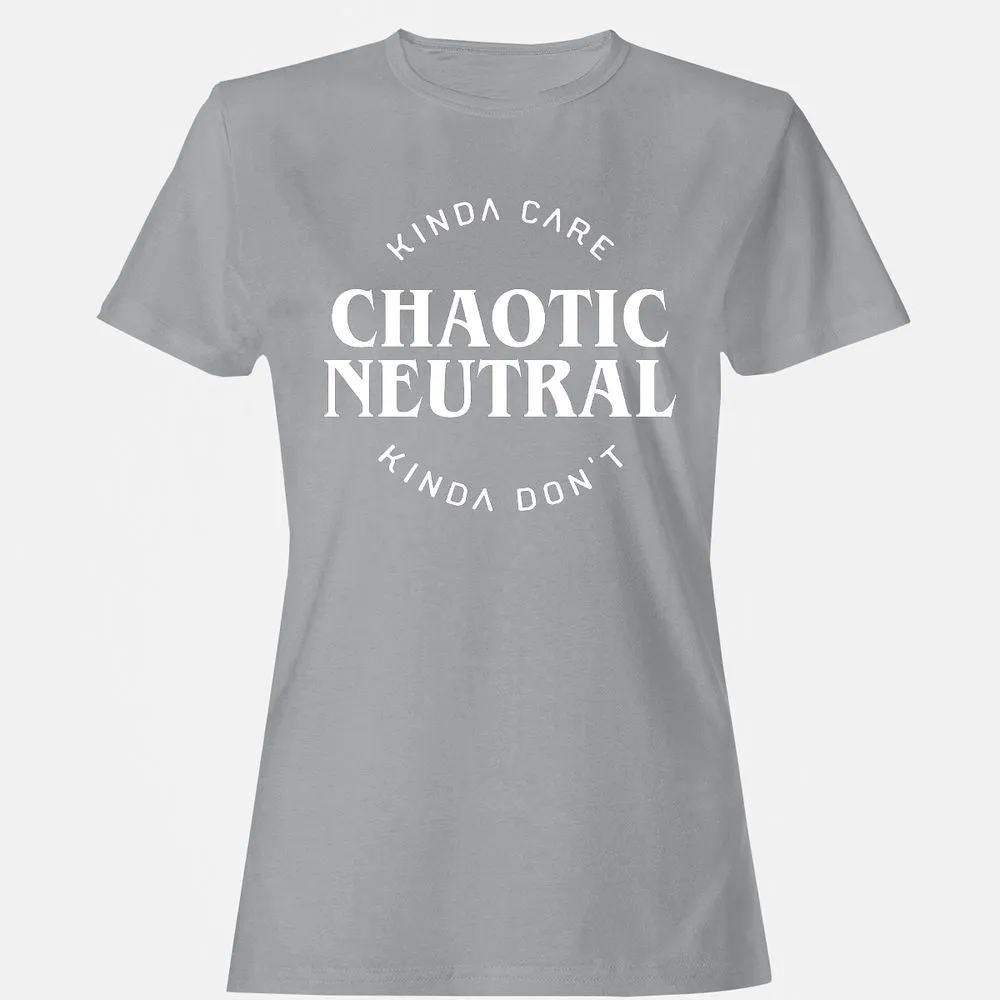 Chaotic Neutral Alignment Kinda Care Kinda Don't Women's T-Shirt - Sport Grey - 15