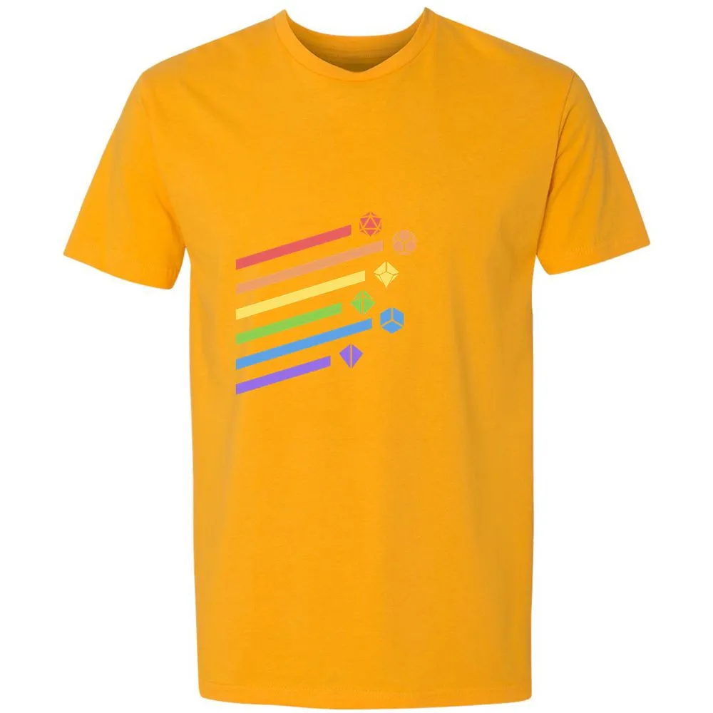 Rainbow Dice Set Premium Unisex T-Shirt - Gold - 12