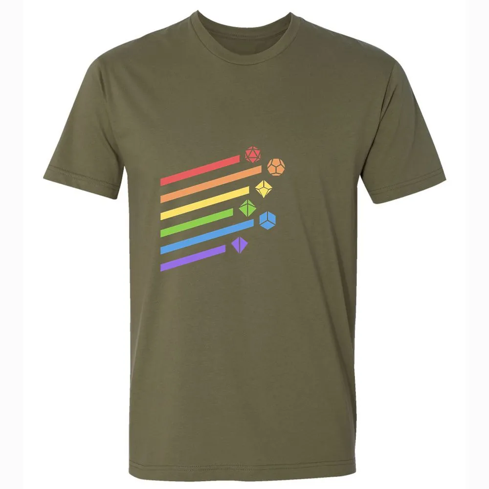Rainbow Dice Set Premium Unisex T-Shirt - Military Green - 5