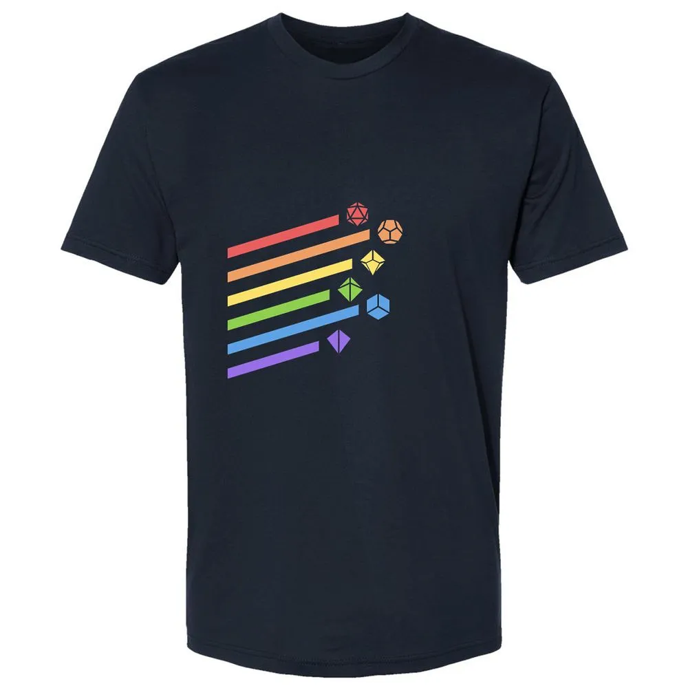 Rainbow Dice Set Premium Unisex T-Shirt - Midnight Navy - 2