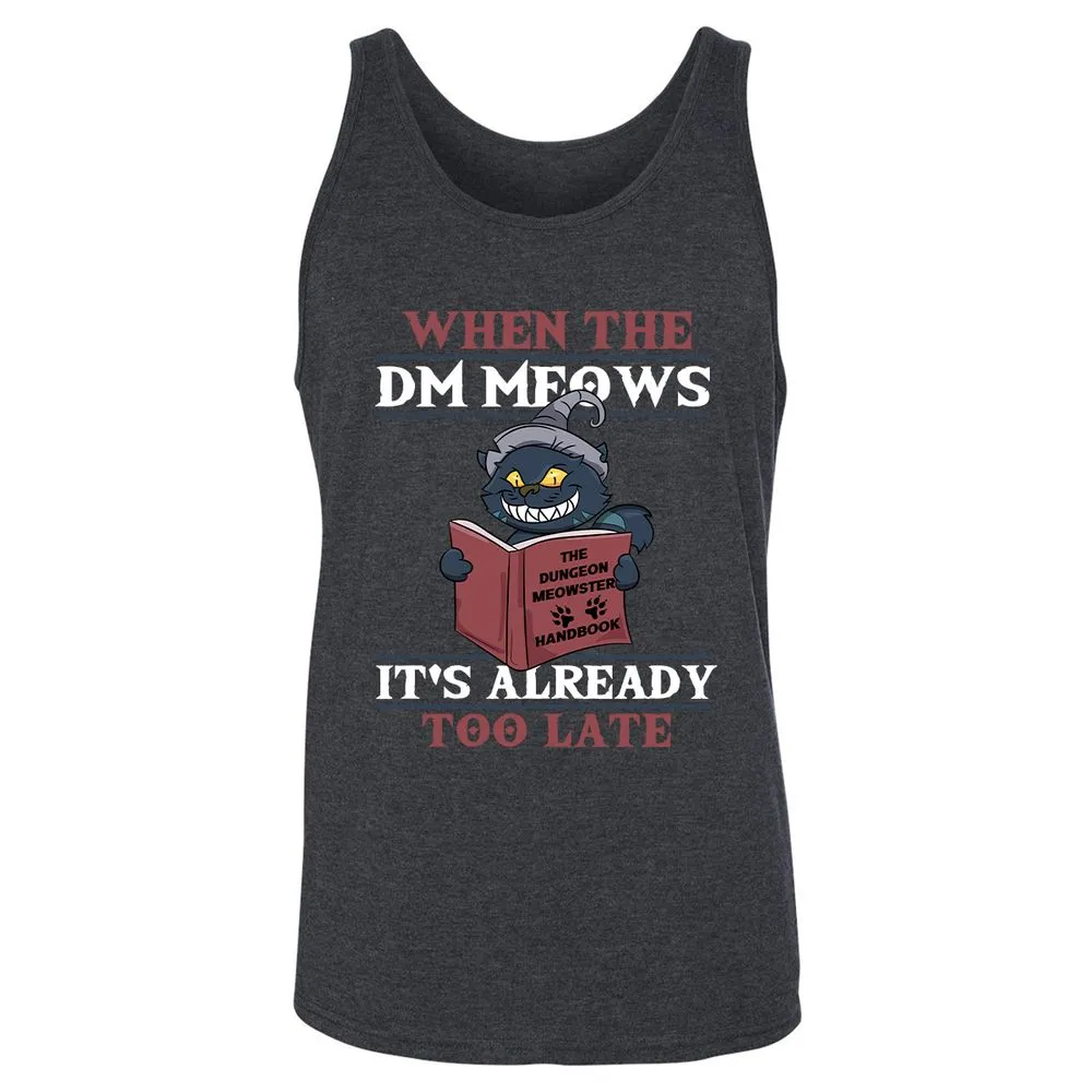 When The DM Meow Unisex Jersey Tank - Dark Grey Heather - 6