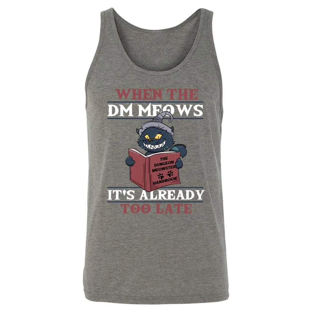 When The DM Meow Unisex Jersey Tank - Grey Triblend - 8