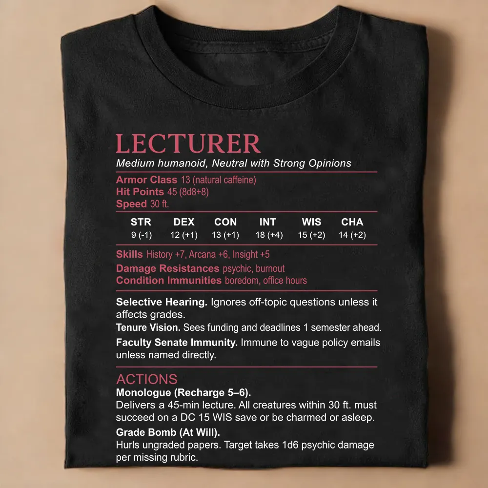 Lecturer Stats Classic Unisex T-Shirt - 1