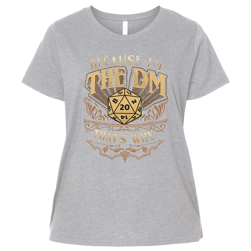 Because I'm The Dm That's Why Ladies Curvy Jersey - Heather - 3