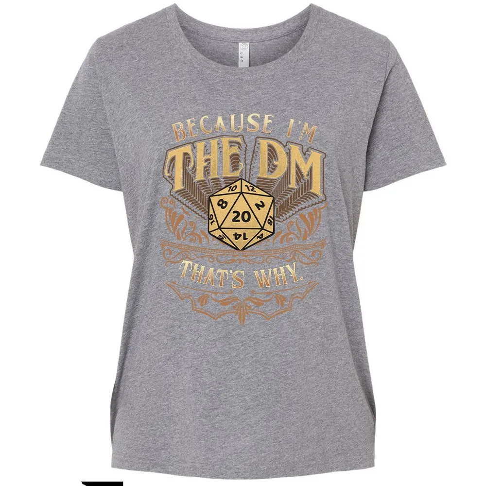 Because I'm The Dm That's Why Ladies Curvy Jersey - Granite Heather - 9