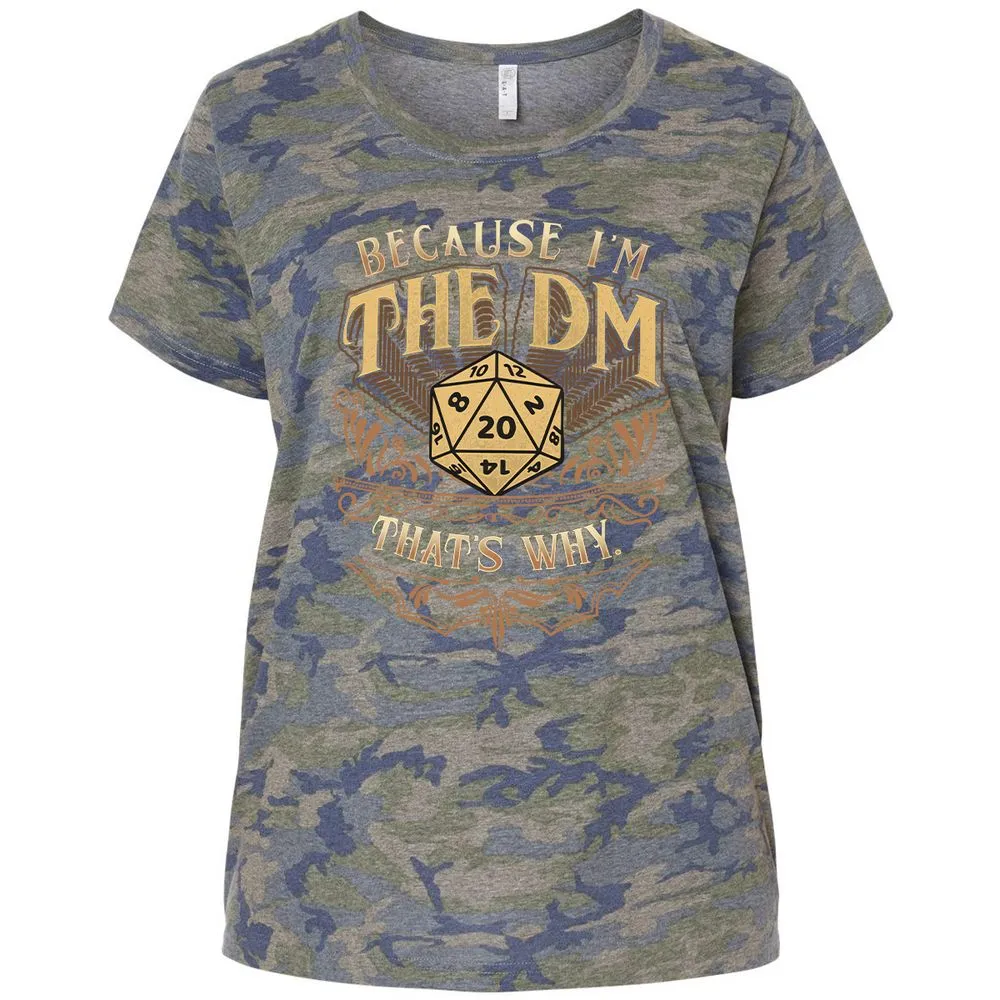 Because I'm The Dm That's Why Ladies Curvy Jersey - Vintage Camo - 5