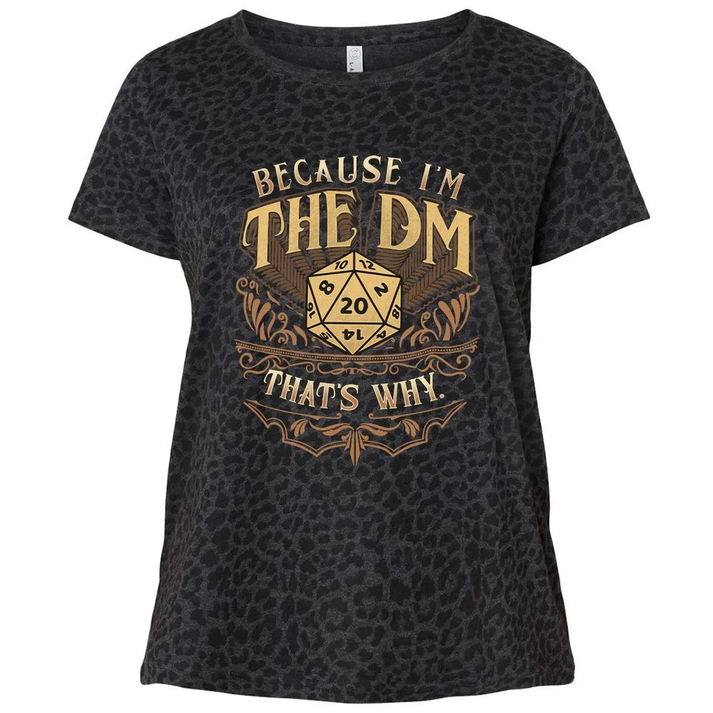 Because I'm The Dm That's Why Ladies Curvy Jersey - Black Leopard - 11