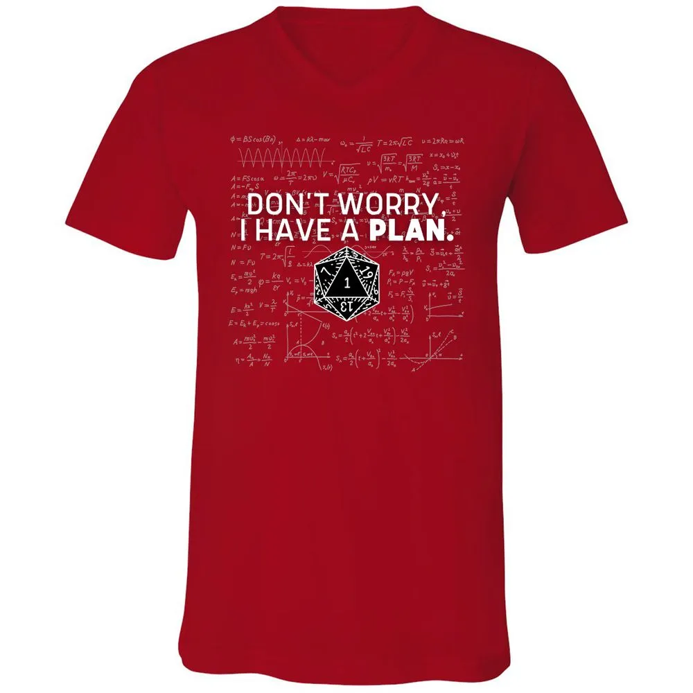 Don't Worry I Have A Plan Unisex V-Neck T-Shirt - Red - 3