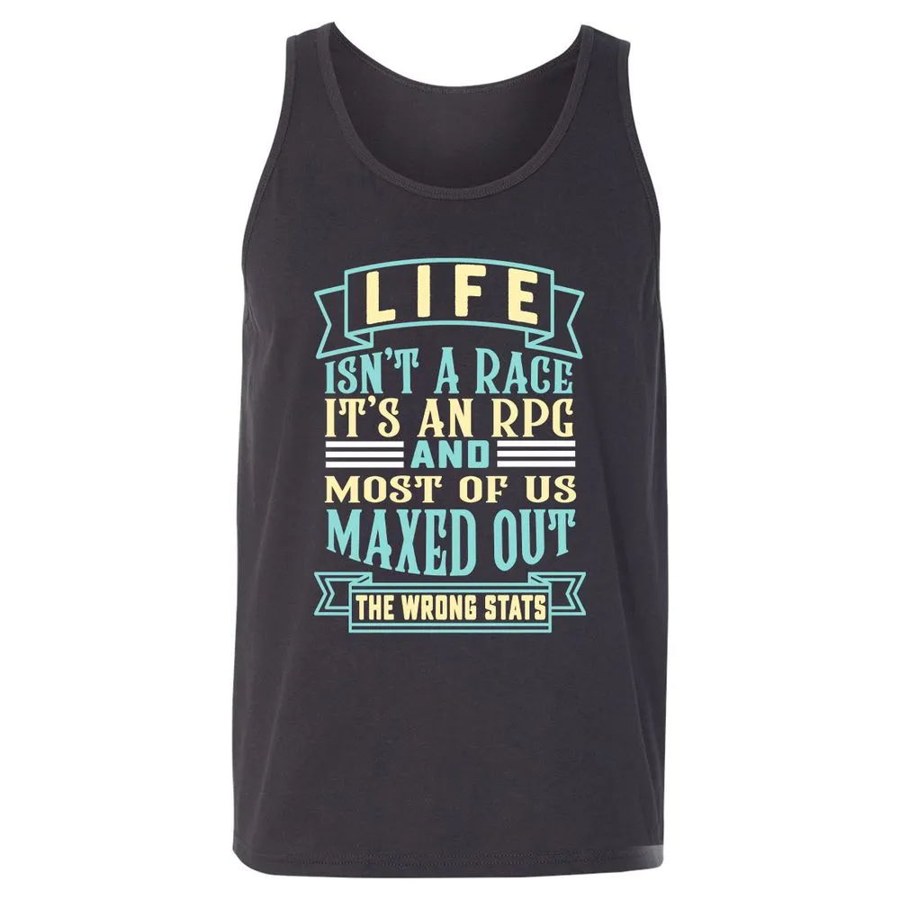 Life Is A RPG Unisex Jersey Tank - Dark Grey - 7