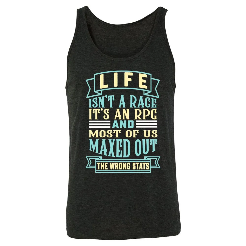 Life Is A RPG Unisex Jersey Tank - Charcoal Black Triblend - 5