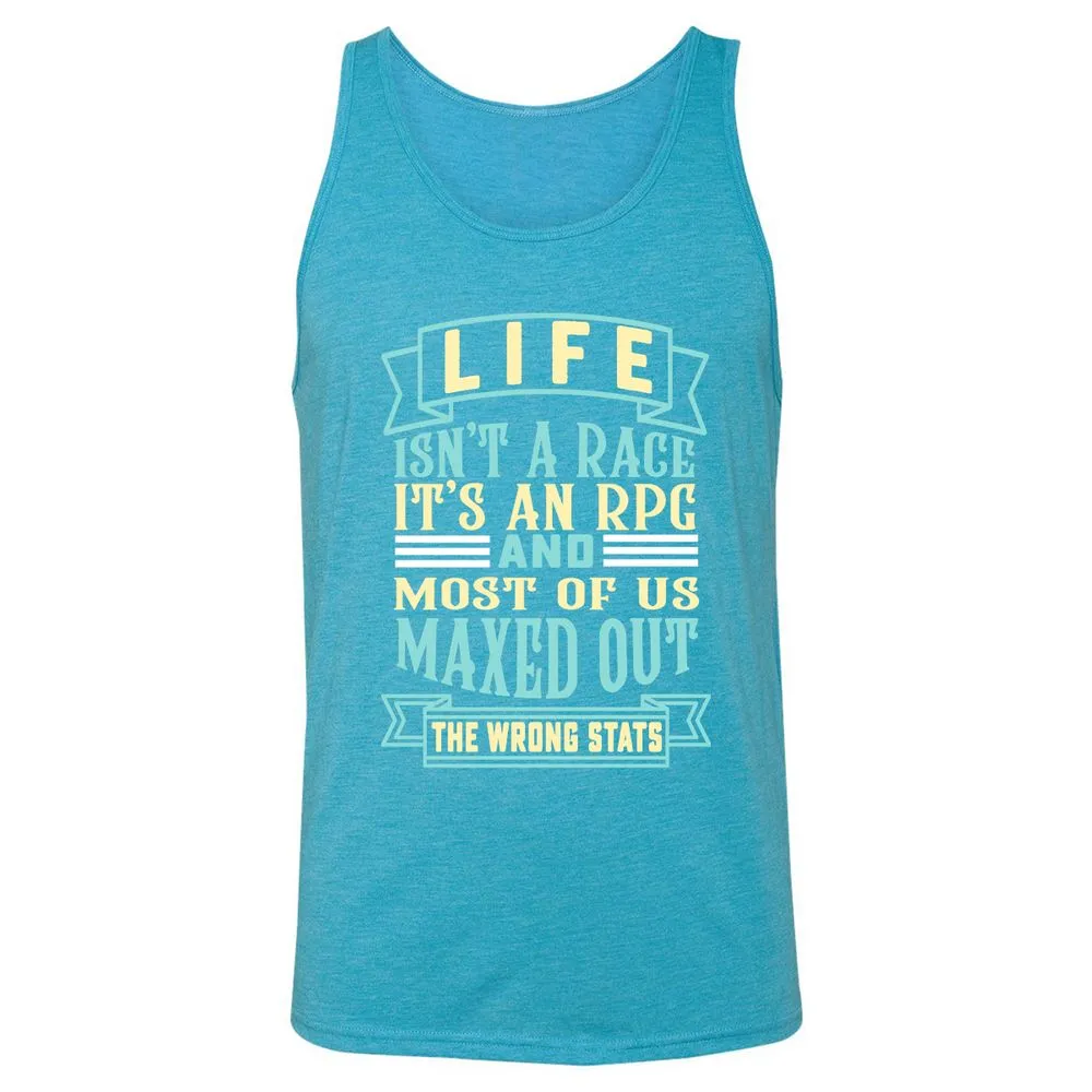 Life Is A RPG Unisex Jersey Tank - Aqua Triblend - 3