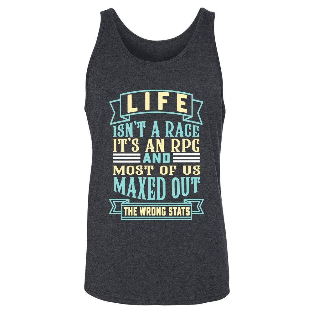Life Is A RPG Unisex Jersey Tank - Dark Grey Heather - 6