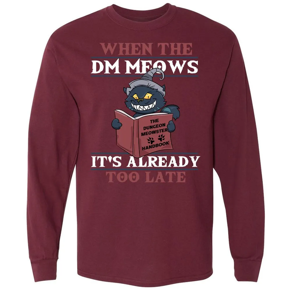 When The DM Meow Long Sleeve T-Shirt - Maroon - 11
