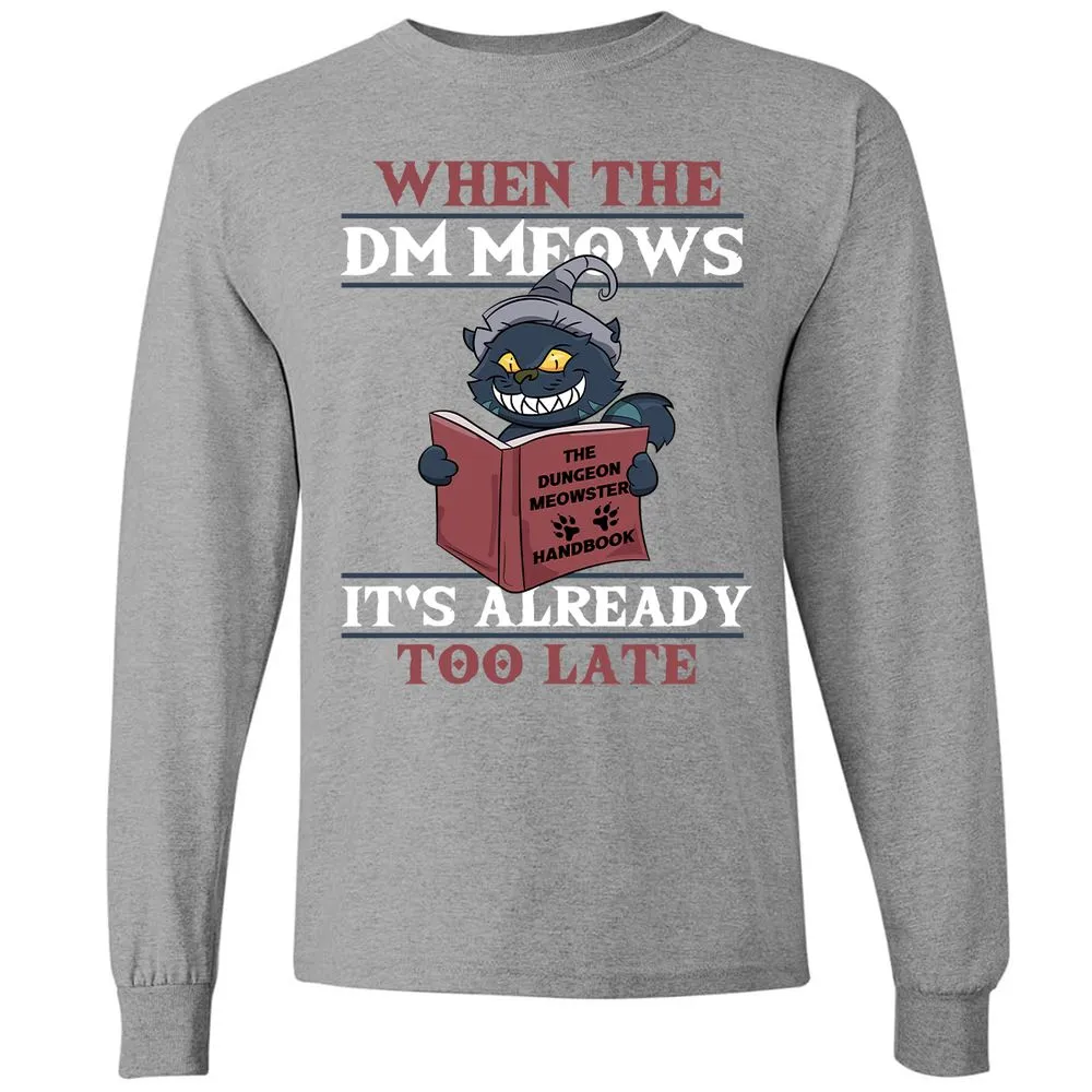 When The DM Meow Long Sleeve T-Shirt - Graphite Heather - 6