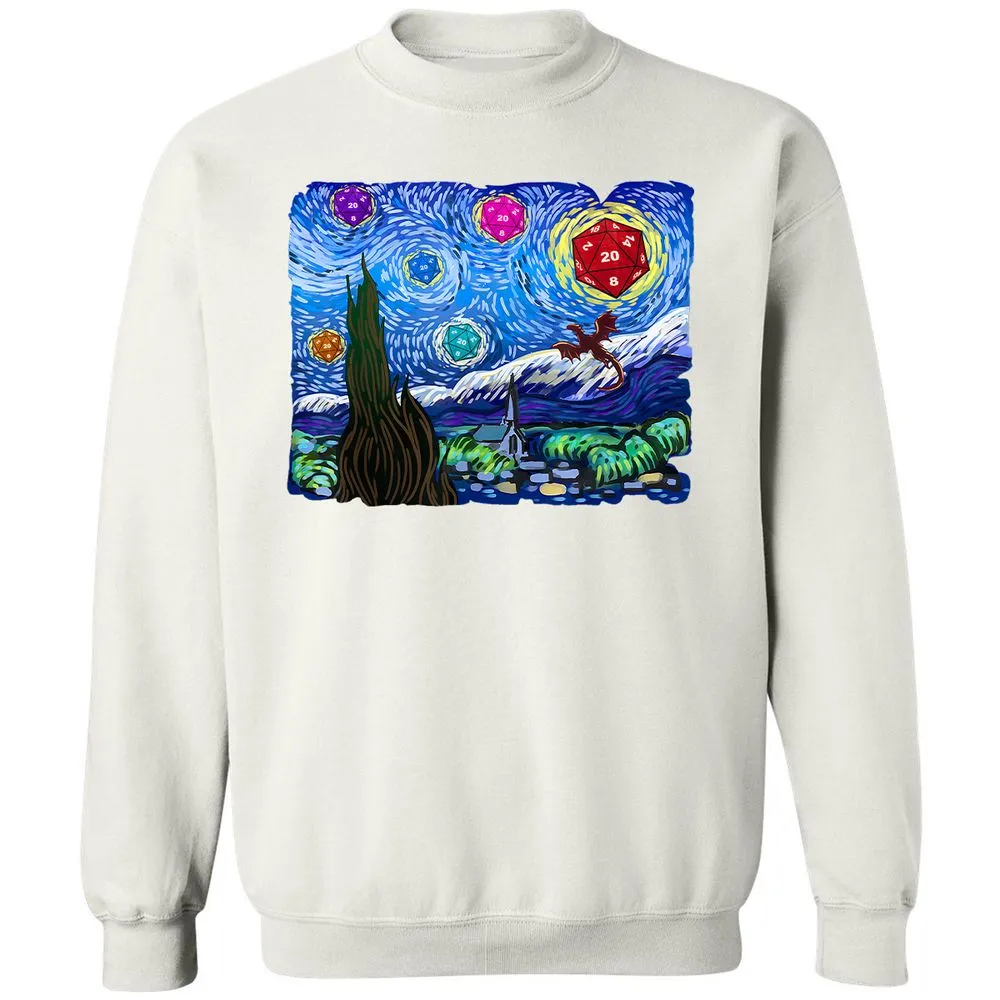 Dragon Starry Night Classic Unisex Sweatshirt - White - 12