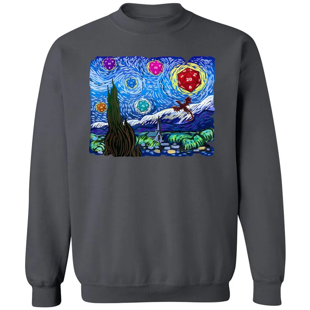 Dragon Starry Night Classic Unisex Sweatshirt - Charcoal - 7