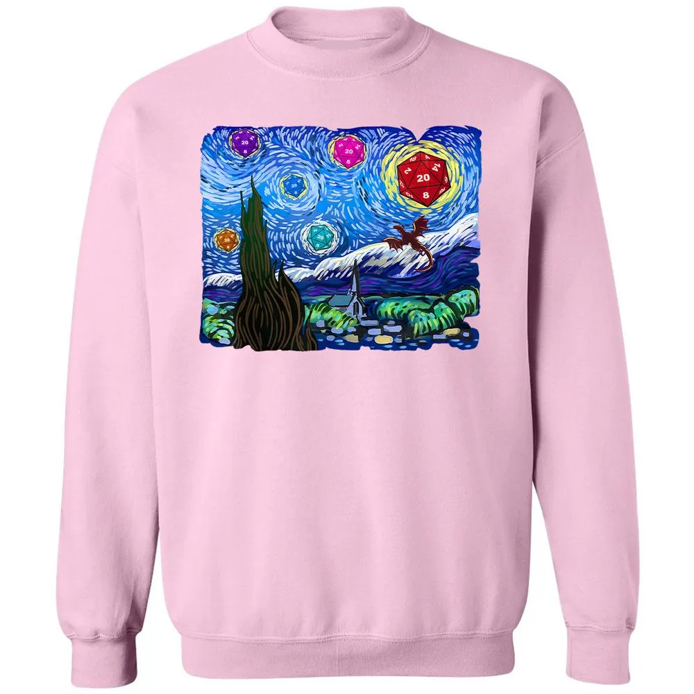 Dragon Starry Night Classic Unisex Sweatshirt - Light Pink - 3