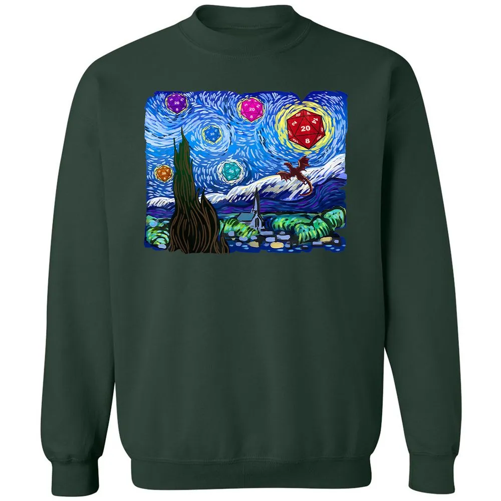 Dragon Starry Night Classic Unisex Sweatshirt - Forest Green - 4