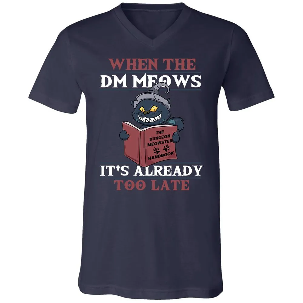 When The DM Meow Unisex V-Neck T-Shirt - Navy - 2