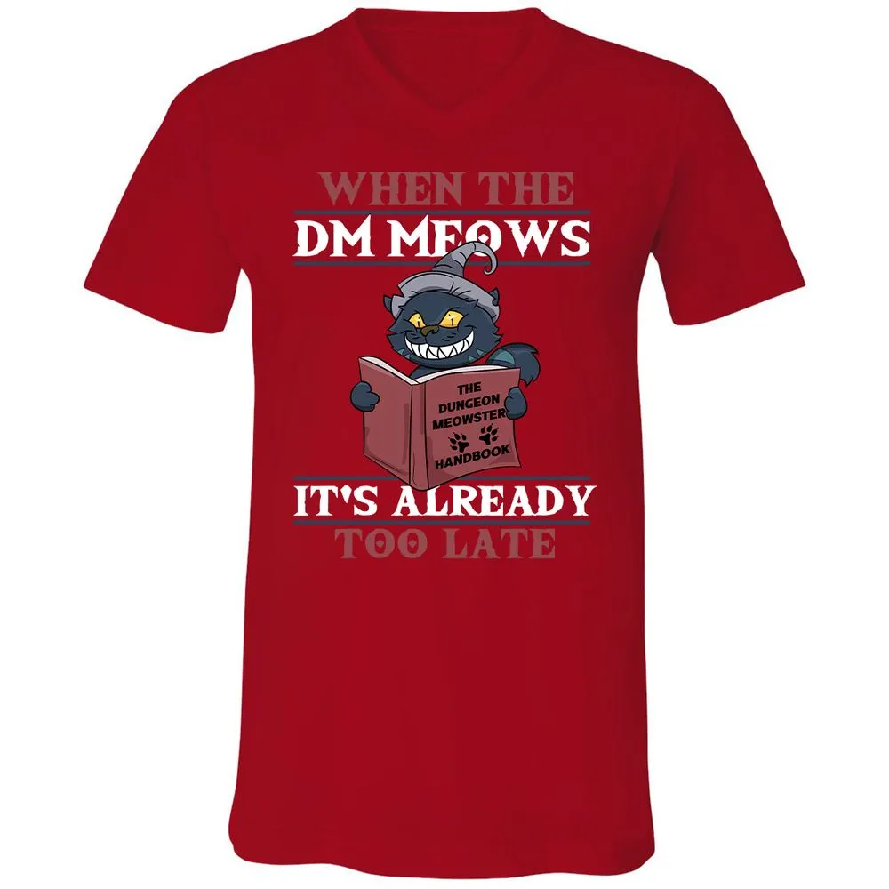 When The DM Meow Unisex V-Neck T-Shirt - Red - 3