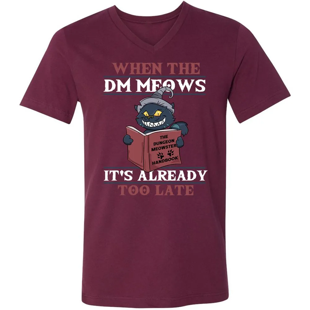 When The DM Meow Unisex V-Neck T-Shirt - Maroon - 6