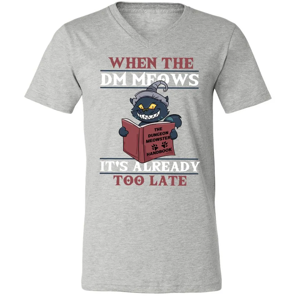 When The DM Meow Unisex V-Neck T-Shirt - Athletic Heather - 7