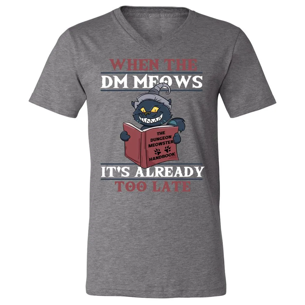 When The DM Meow Unisex V-Neck T-Shirt - Deep Heather - 13