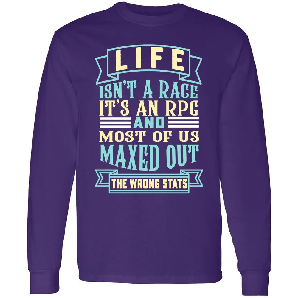 Life Is A RPG Long Sleeve T-Shirt - Purple - 13