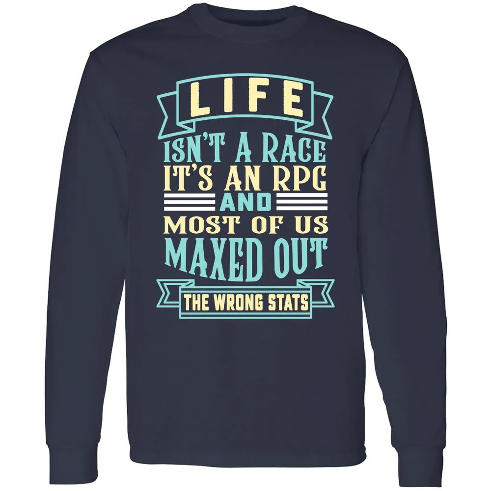Life Is A RPG Long Sleeve T-Shirt - Navy - 2