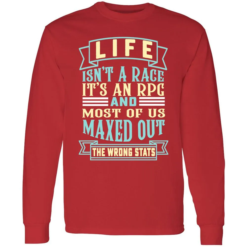 Life Is A RPG Long Sleeve T-Shirt - Red - 14