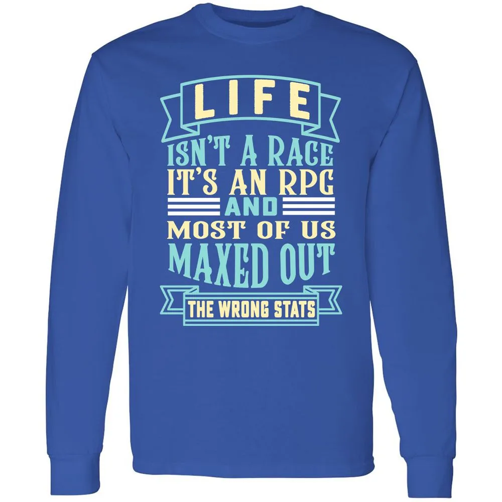 Life Is A RPG Long Sleeve T-Shirt - Royal - 8