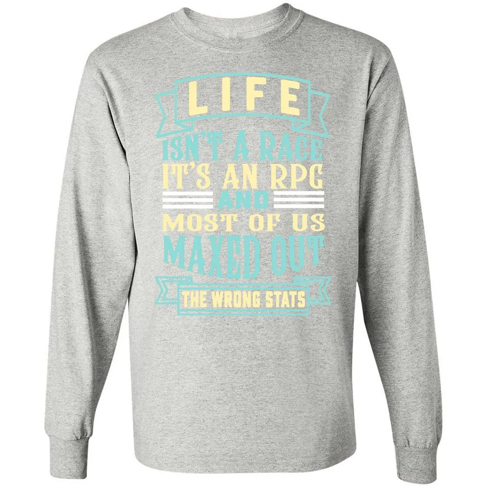 Life Is A RPG Long Sleeve T-Shirt - Ash - 7
