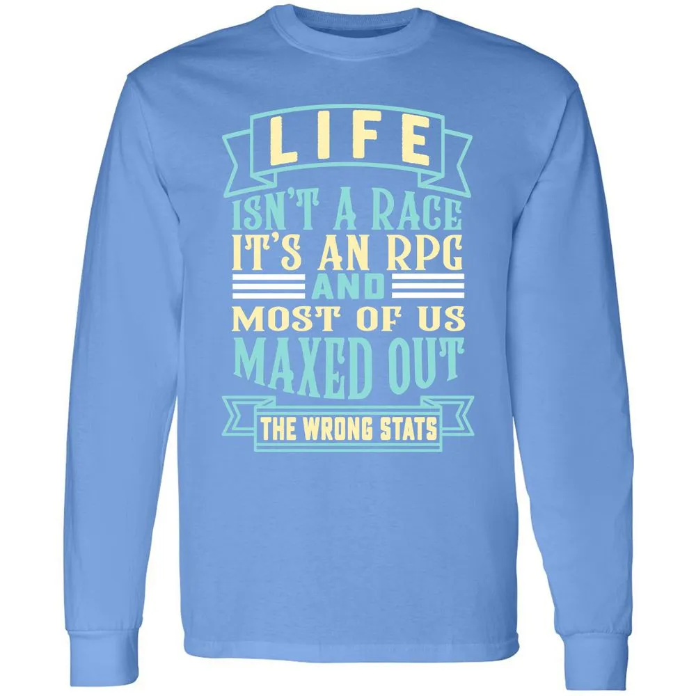 Life Is A RPG Long Sleeve T-Shirt - Carolina Blue - 12