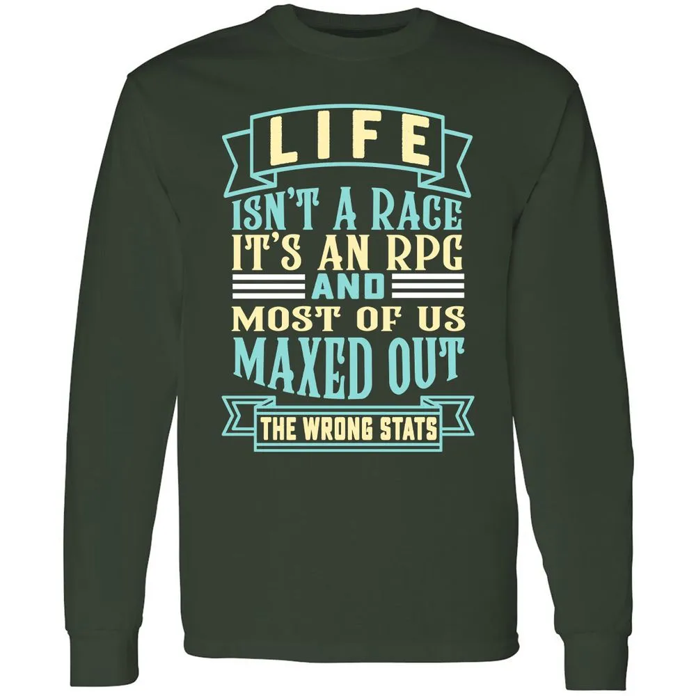 Life Is A RPG Long Sleeve T-Shirt - Forest Green - 4