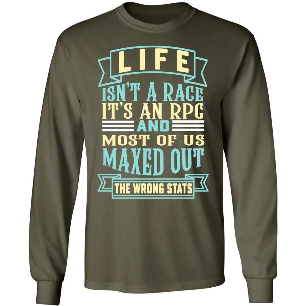 Life Is A RPG Long Sleeve T-Shirt - Military Green - 16