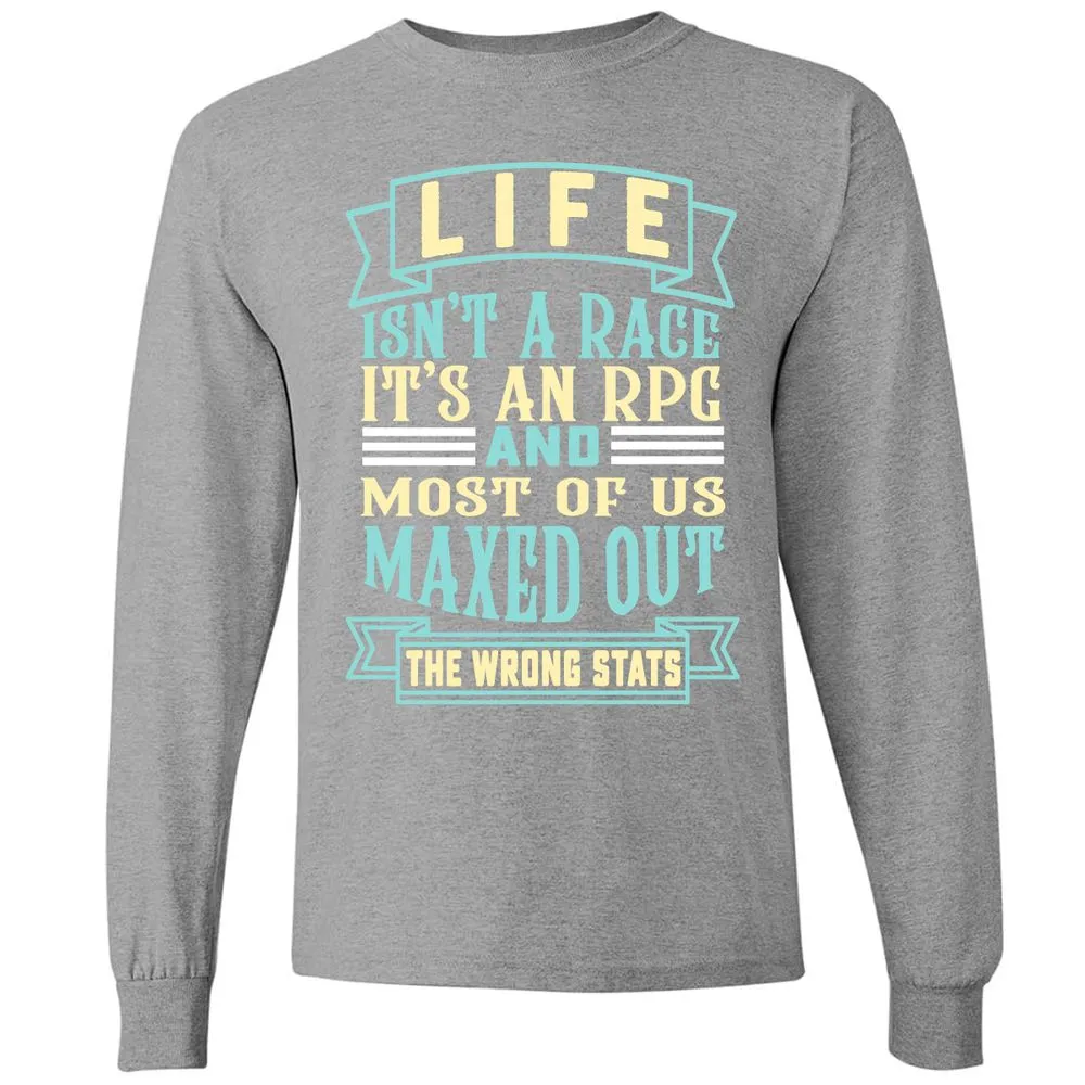Life Is A RPG Long Sleeve T-Shirt - Graphite Heather - 6