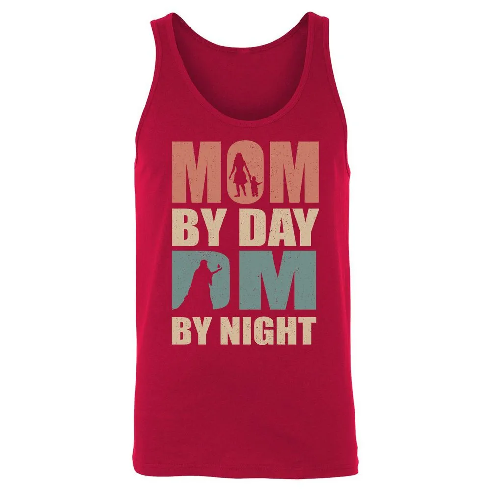 Mom By Day DM By Night Unisex Jersey Tank - Red - 11