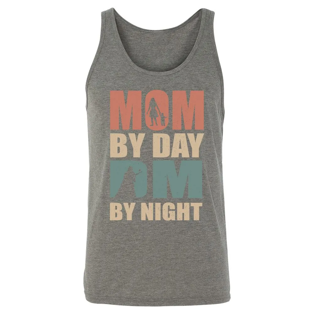 Mom By Day DM By Night Unisex Jersey Tank - Grey Triblend - 8