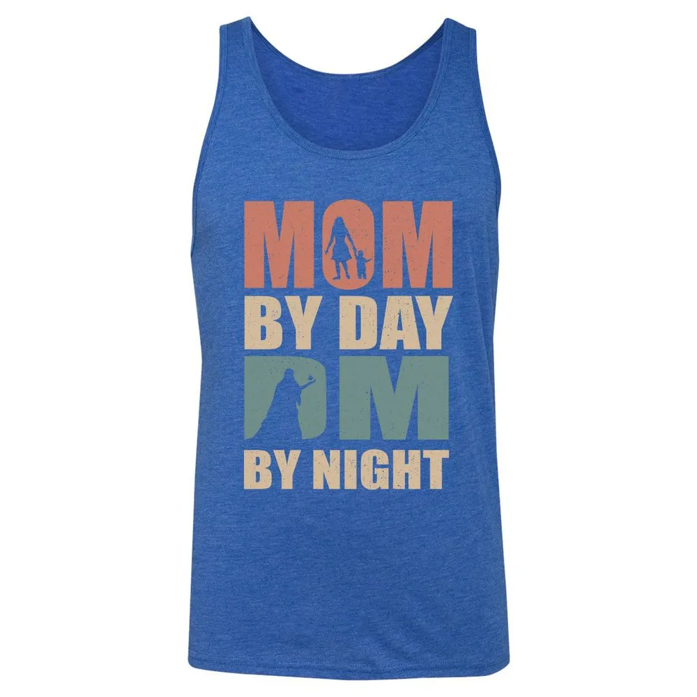 Mom By Day DM By Night Unisex Jersey Tank - True Royal Triblend - 12