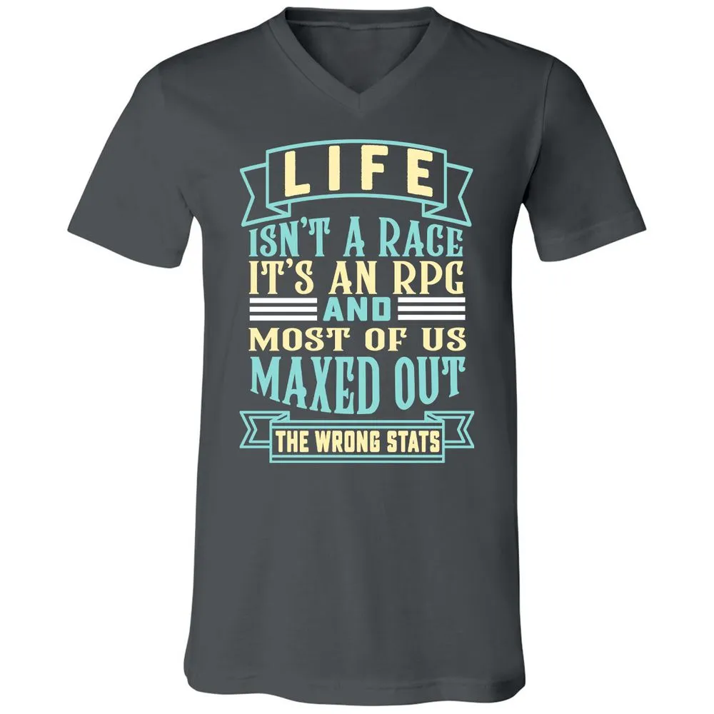 Life Is A RPG Unisex V-Neck T-Shirt - Asphalt - 12