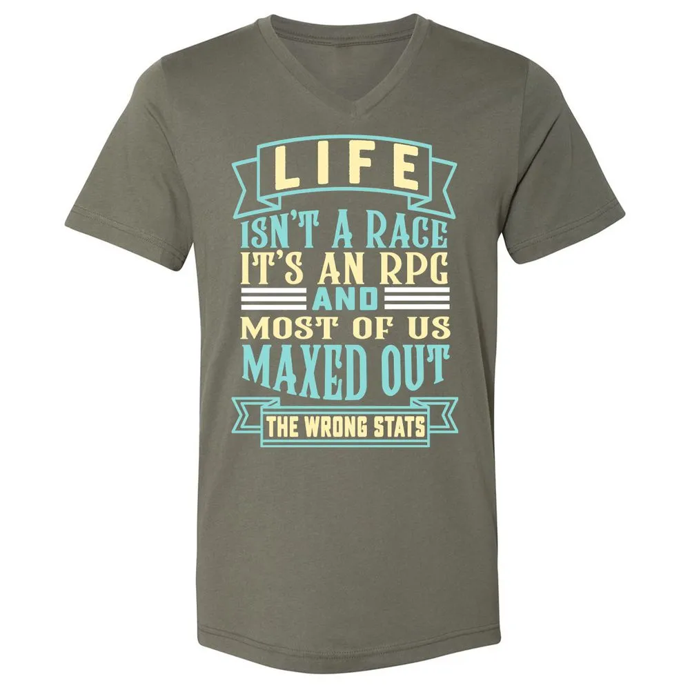 Life Is A RPG Unisex V-Neck T-Shirt - Military Green - 10