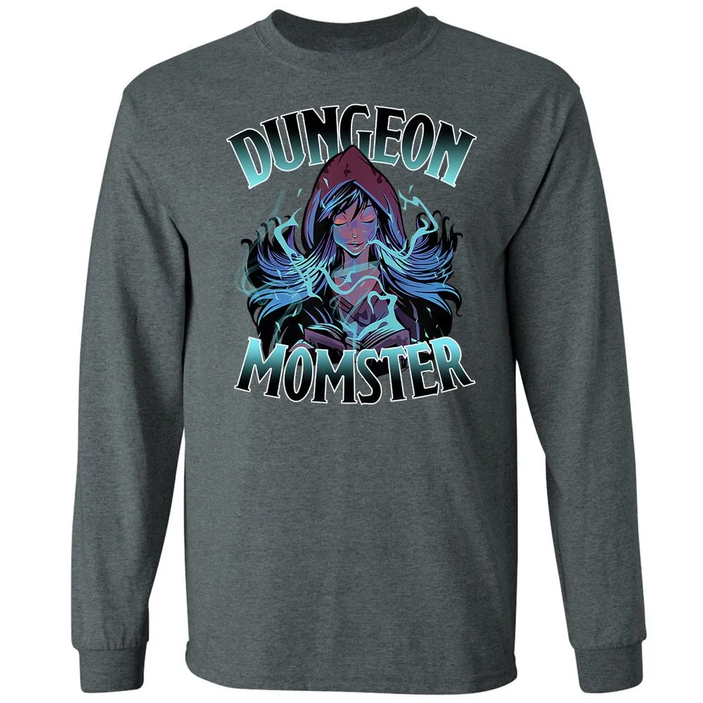 Dungeon Momster Long Sleeve T-Shirt - Dark Heather - 15