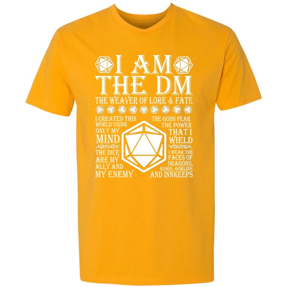I Am The DM The Weaver Of Lore And Fate Premium Unisex T-Shirt - Gold - 12