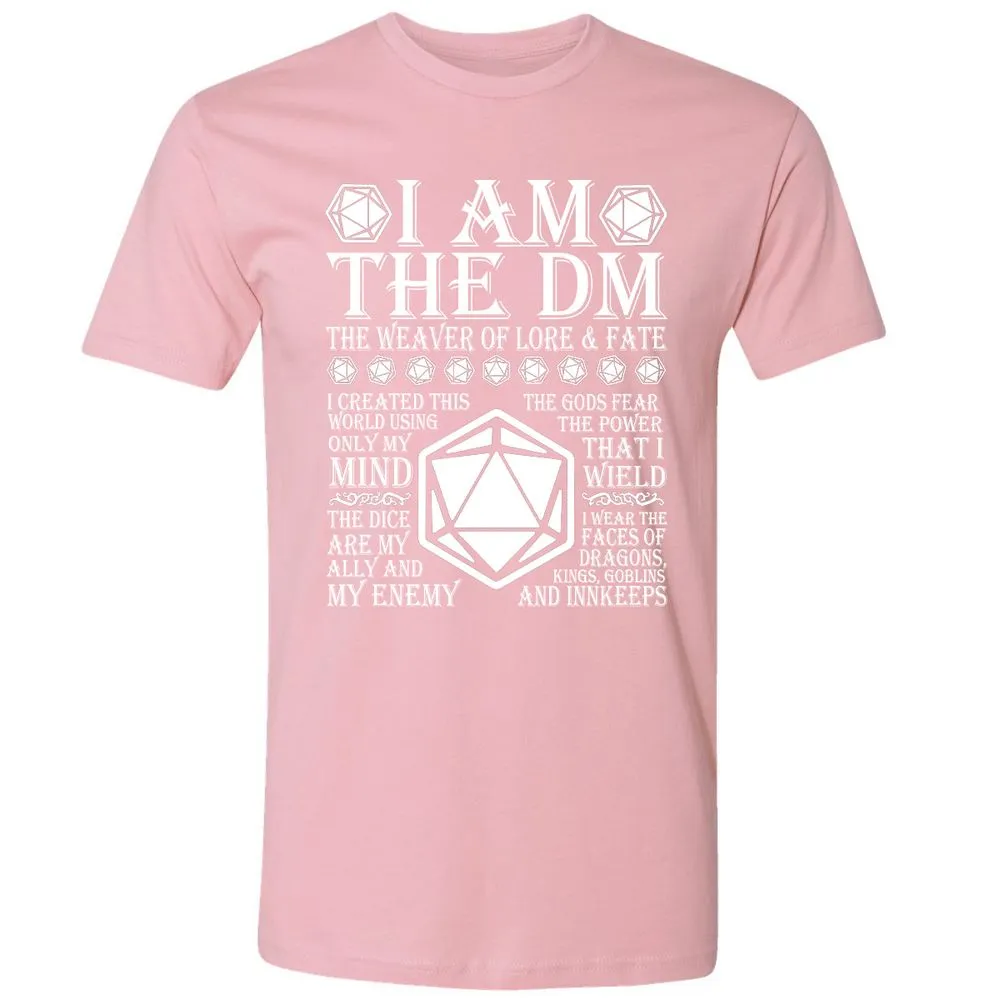 I Am The DM The Weaver Of Lore And Fate Premium Unisex T-Shirt - Light Pink - 3